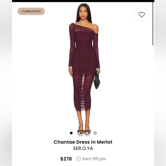 SEROYA dress merlot size XS - Picture 1 of 3